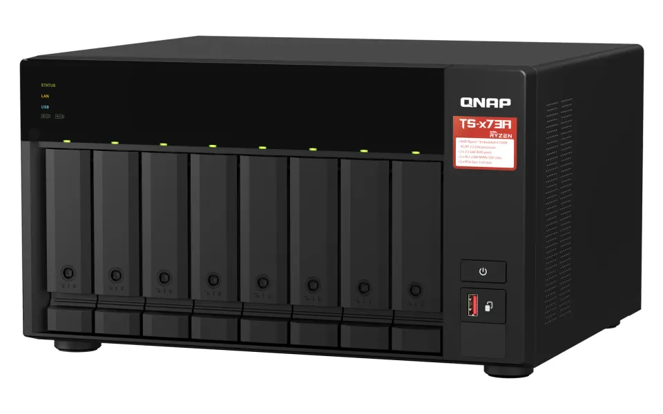 QNAP TS-873A-8G (4C/RyzenV1500B/2,2GHz/8GBRAM/8xSATA/2xM.2/2x2,5GbE/4xUSB3.2/2xPCIe)