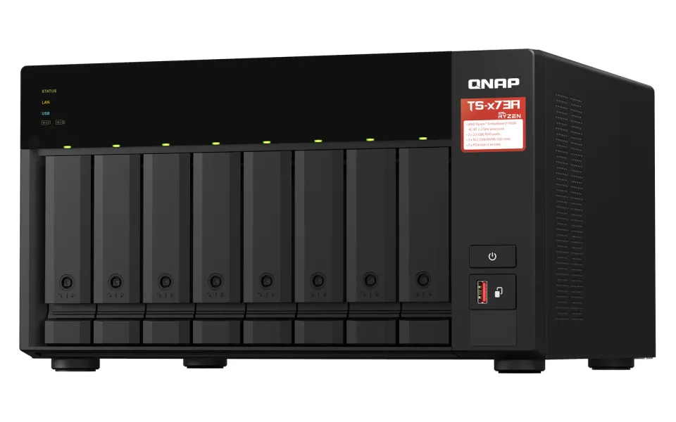 QNAP TS-873A-8G (4C/RyzenV1500B/2,2GHz/8GBRAM/8xSATA/2xM.2/2x2,5GbE/4xUSB3.2/2xPCIe)