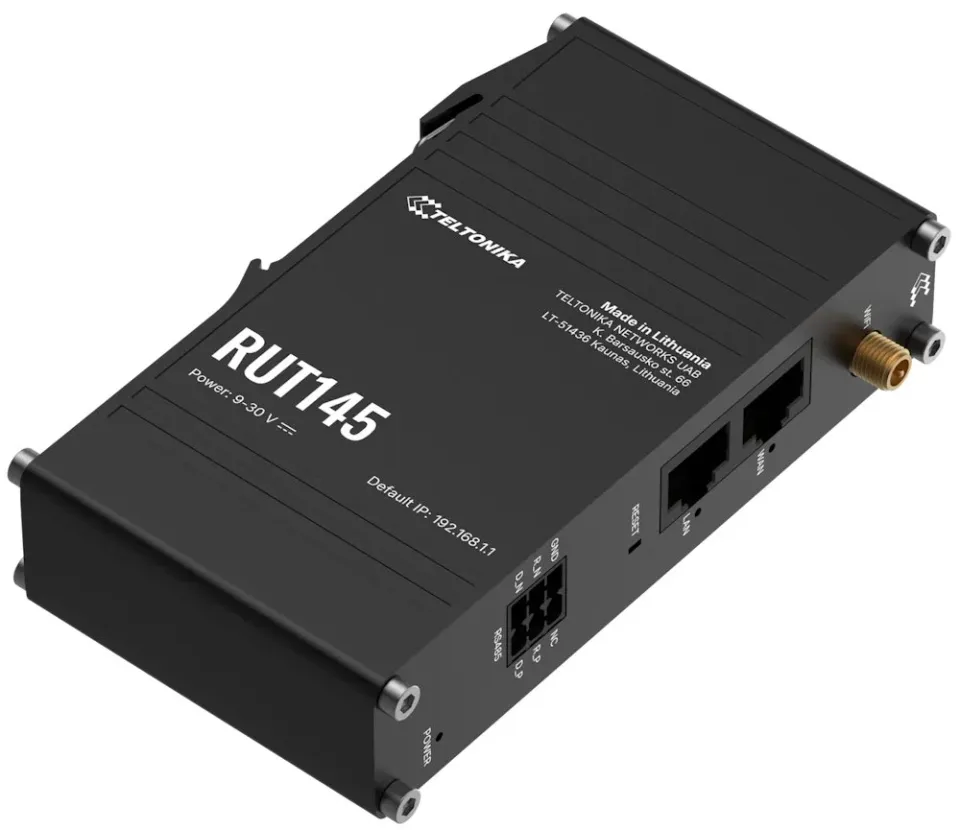 Teltonika RUT145 průmyslový router 1x LAN, 1x WAN, serial RS485, WiFi 4