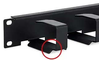 19" vyvazovací panel 1U 6x háček 70x27mm šedý kov