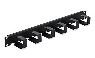 19" vyvazovací panel 1U 6x háček 70x27mm šedý kov