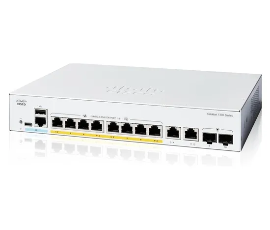 Cisco Catalyst switch C1300-8P-E-2G (8xGbE,2xGbE/SFP combo,8xPoE+,60W,fanless) -
