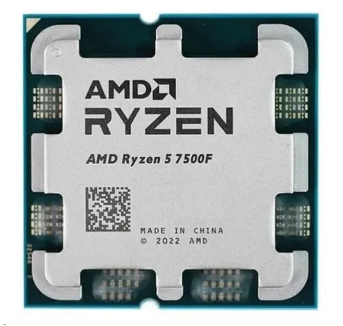 AMD cpu Ryzen 5 7500F AM5 tray (bez krabičky, bez chladiče, 3.7GHz / 5.0GHz, 6+32MB cache, 65W, 6x jádro, 12x vlákno, bez grafiky), Zen4 Raphael