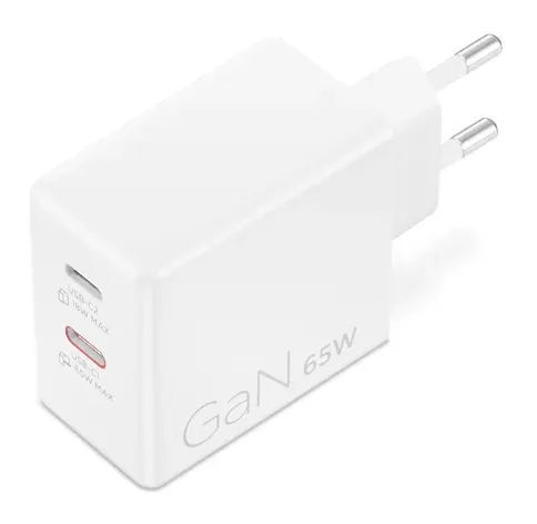 Lenovo Dual USB-C 65W GaN Charger - duální nabíječka 2x USB-C, 45W + 18W, bílá