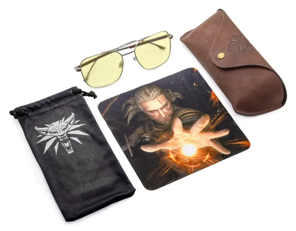 GUNNAR kancelářske/herní brýle WITCHER WHITE WOLF STEEL/UMBER jantarová skla BLF 65 GUNNAR focus