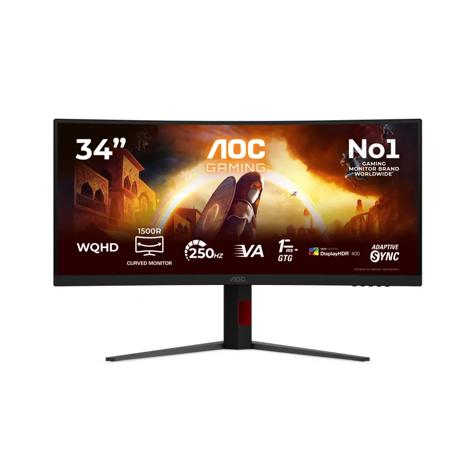 AOC LCD herní CU34G4ZCA 34" zakřivený VA/3440x1440@250Hz/0,3ms/450cd/2xHDMI/DP/2