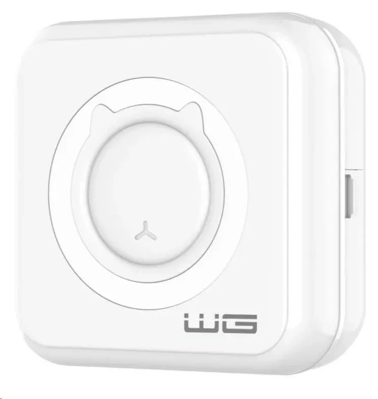 WG Mini – kapesní termotiskárna poznámek, obrázků a QR kódů, Bluetooth 5.1, bílá + 5 rolí papíru