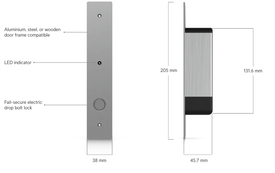 Ubiquiti UACC-Lock-Bolt-Secure, UniFi Access Fail-Secure Bolt Lock