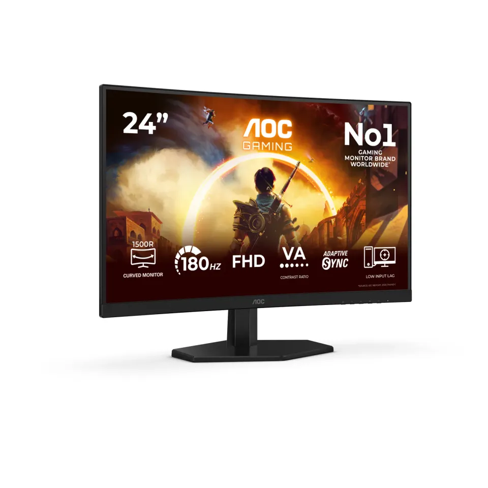 AOC LCD herní C24G42FE 23,6" zakřivený VA/1920x1080@180Hz/0,5ms/300cd/HDMI/DP/VE