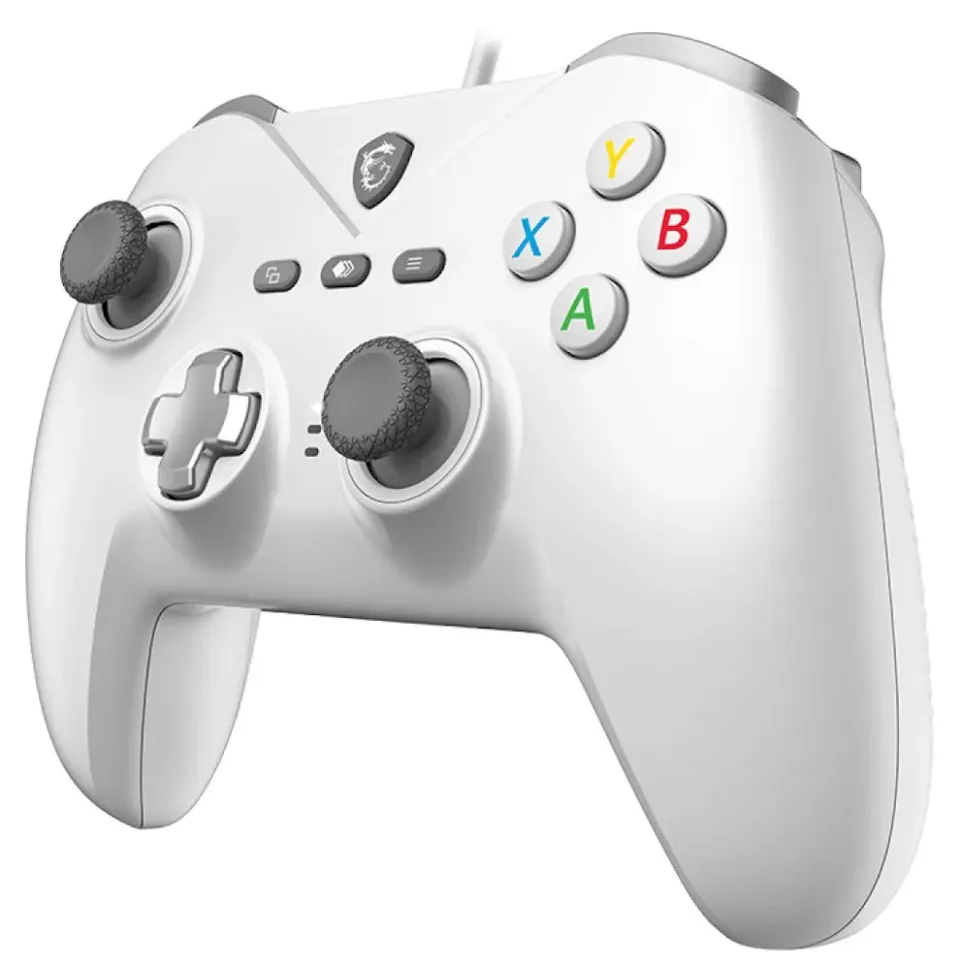 MSI gamepad FORCE GC200 WHITE/ drátový/ USB/ pro PC, Android/ bílý