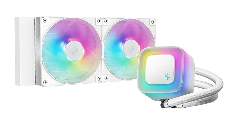 DEEPCOOL Vodní chladič LE240 WH V2, ARGB, 2x120mm, AM5, LGA1851, bílá