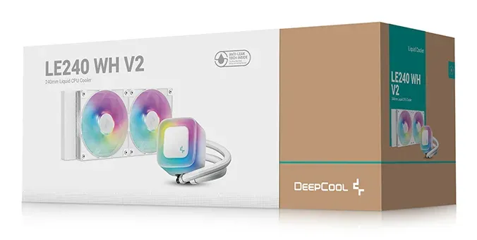DEEPCOOL Vodní chladič LE240 WH V2, ARGB, 2x120mm, AM5, LGA1851, bílá