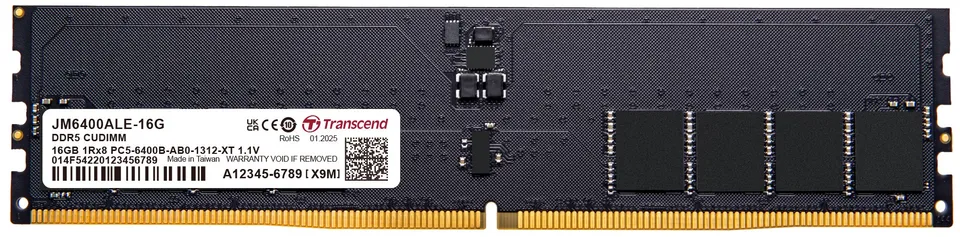 Transcend paměť 16GB JM DDR5 6400 CU-DIMM 1Rx8 2Gx8 CL52 1.1V