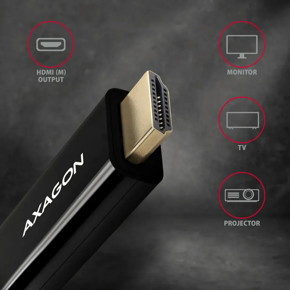 AXAGON RVD-HI14C2 DP > HDMI kabel, 4K/30Hz 1,8m