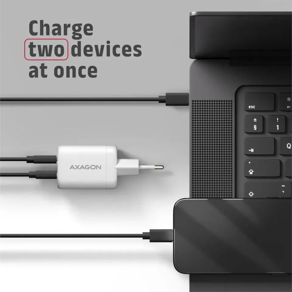 AXAGON ACU-PQ100W, GaN nabíječka do sítě 100W, USB-A + USB-C, PD3.0/PPS/QC4+/SFC2.0/Apple, bílá