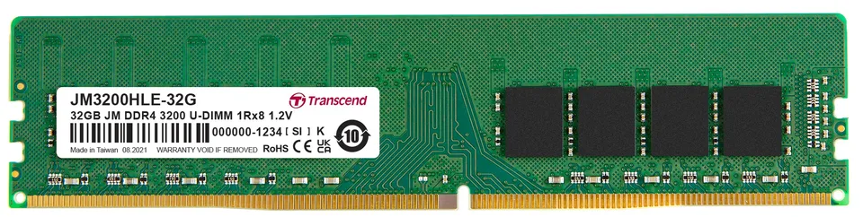 Transcend paměť 32GB DDR4 3200 U-DIMM (JetRam) 2Rx8 CL22