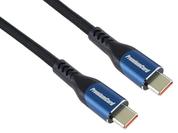 PremiumCord USB-C kabel ( USB 3.2 GEN 2x2, 5A, 100W, 20Gbit/s ) 1m, bavlněný opl