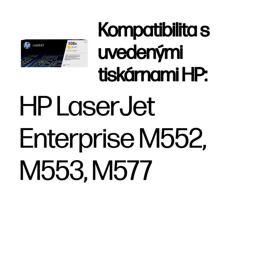HP CF362A originální toner žlutý č.508A malý cca 5000 str. (yellow, HP CLJ M552, M553, žlutá, ColorSphere 3 Jetintelligence )