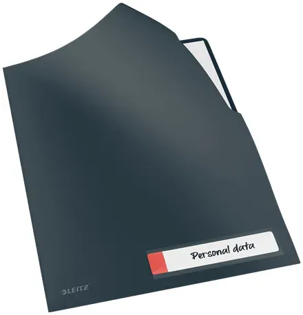 LEITZ L Desky na dokumenty Cosy A4, neprůhledný PP 200 mic, 3 ks, sametová šedá