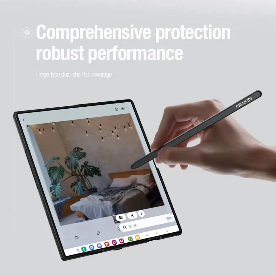 Nillkin Super Frosted FOLD Magnetic Pen Slot Zadní Kryt pro Samsung Galaxy Z Fold 8 Ultra Transparen