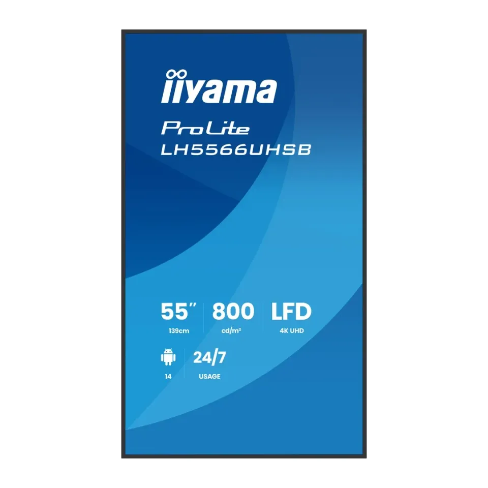 55" iiyama LH5566UHSB-B1AG: VA,4K UHD,IPX5,DP-out