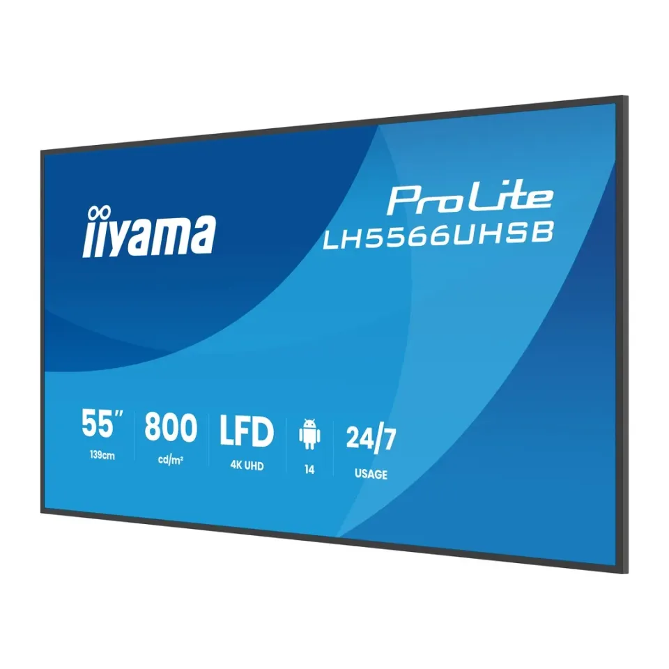 55" iiyama LH5566UHSB-B1AG: VA,4K UHD,IPX5,DP-out