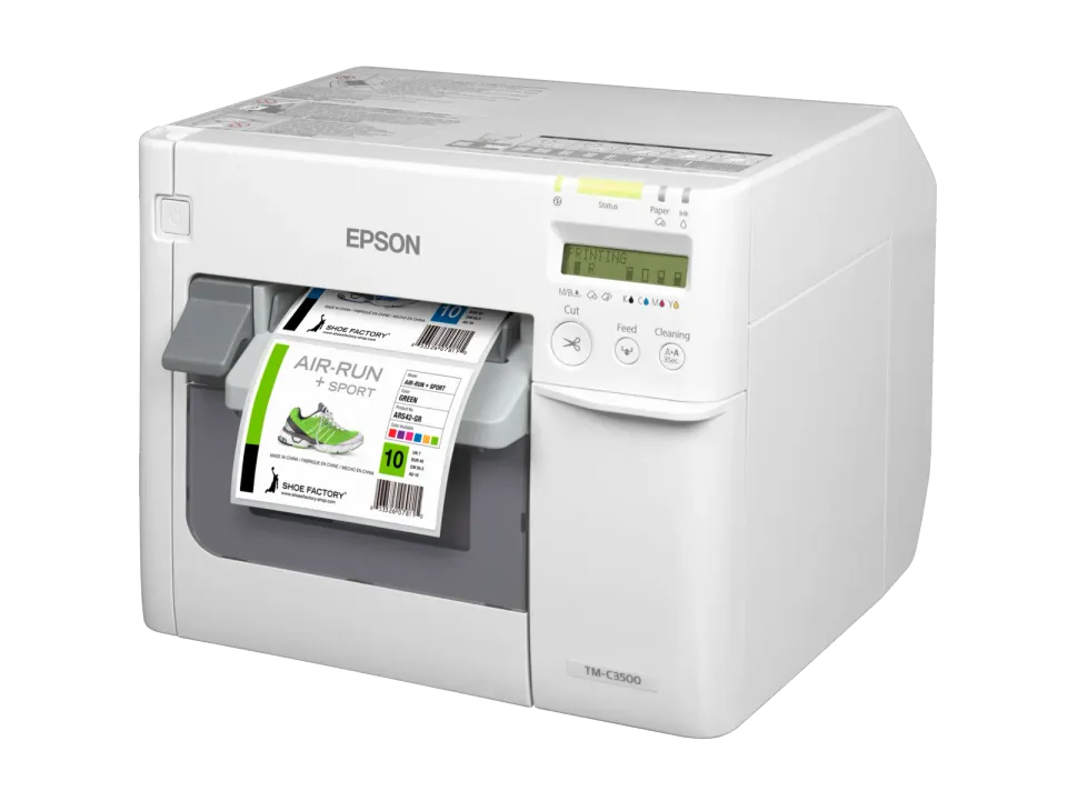Epson ColorWorks C3500 – stolní barevná tiskárna štítků, pigmentové inkousty, řezačka, USB a Ethernet