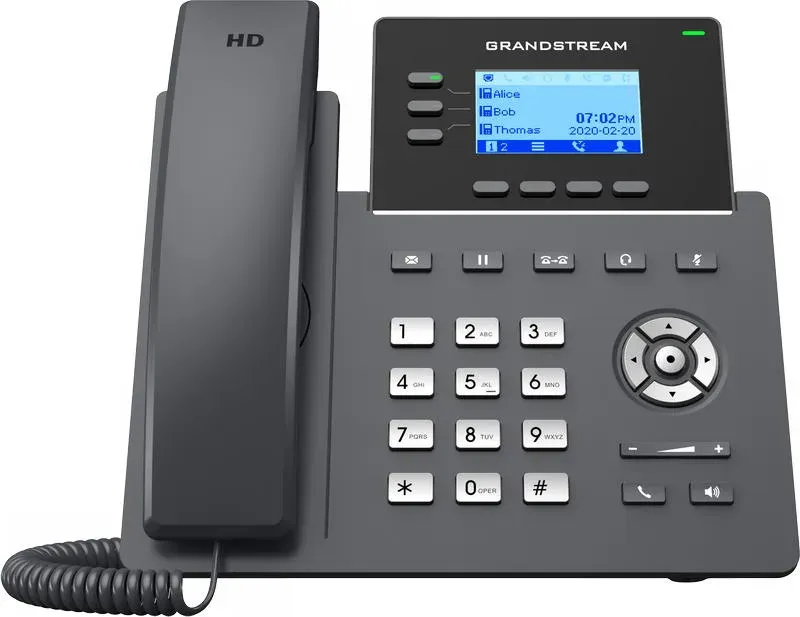 Grandstream GRP2603P SIP telefon, 2,48" LCD podsv. displej, 6 SIP účty, 2x1Gbit port, PoE