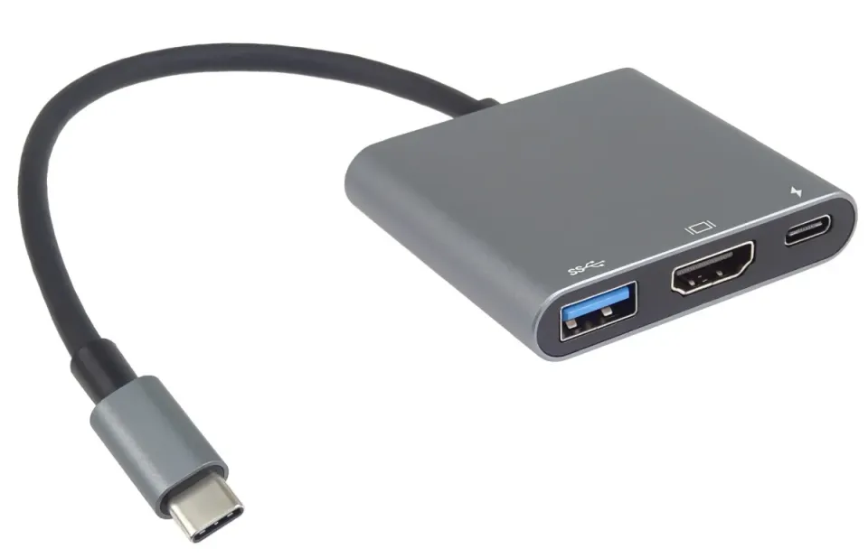 PremiumCord Adaptér USB-C na HDMI + USB3.0 + PD, rozlišení 4K a FULL HD 1080p