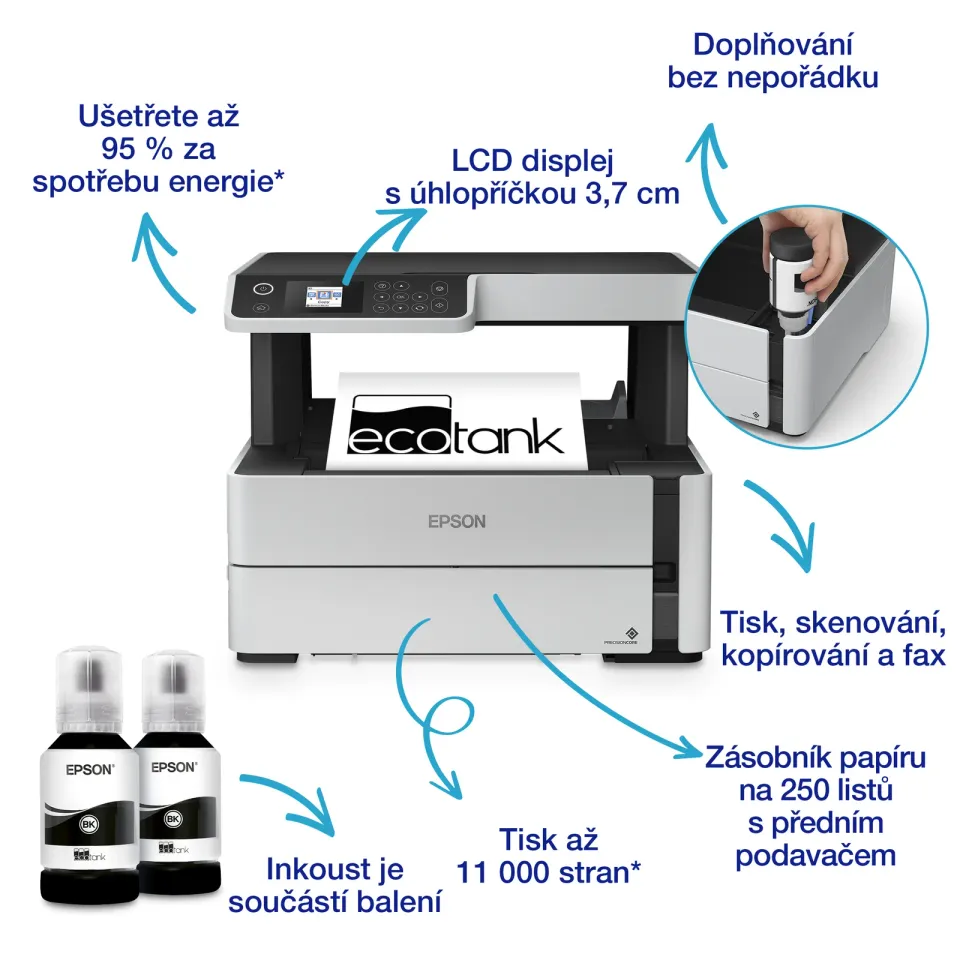EPSON EcoTank M2170 - A4/39ppm/1ink/USB/Wi-Fi/Duplex