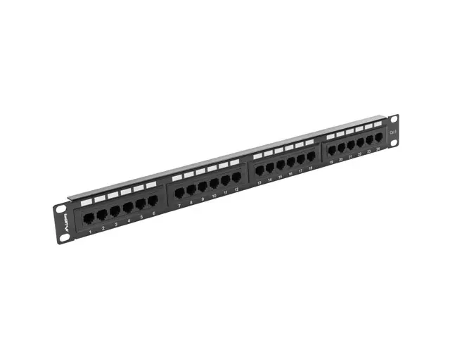 LANBERG PATCH PANEL 24 PORTŮ 1U 19" CAT.6 UTP ČERNÝ