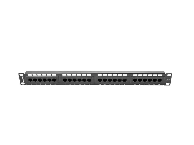 LANBERG PATCH PANEL 24 PORTŮ 1U 19" CAT.6 UTP ČERNÝ