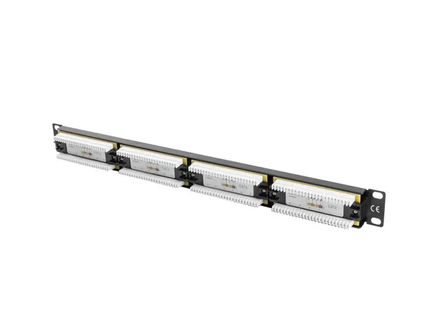 LANBERG PATCH PANEL 24 PORTŮ 1U 19" CAT.6 UTP ČERNÝ
