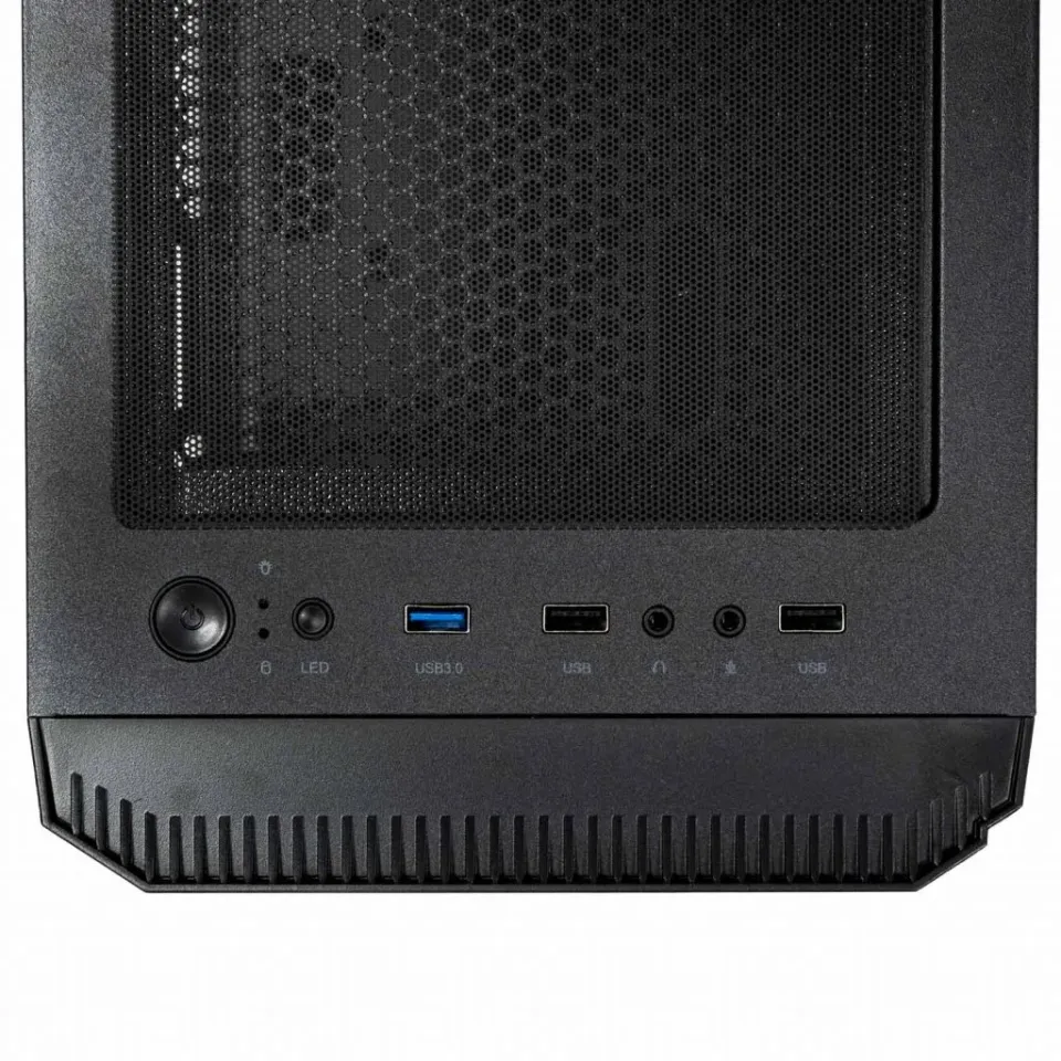 EVOLVEO M5, case mATX, 2x USB2.0 / 1x USB3.0 / 3x120mm LED / černý s průhlednou