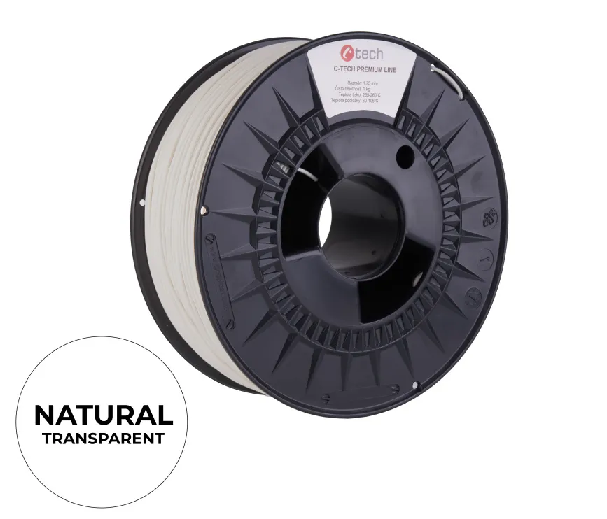 C-TECH tisková struna PREMIUM LINE ( filament ) , ABS, natural, 1,75mm, 1kg