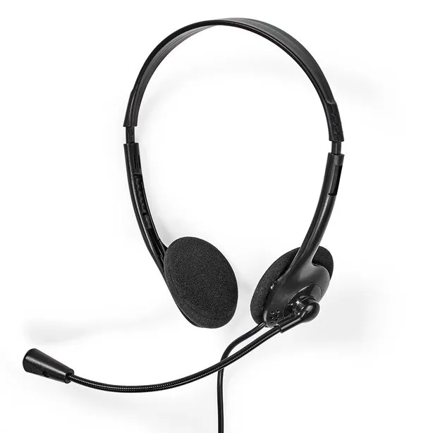 Nedis CHSTU110BK - PC sluchátka| Na Uši | Stereo | USB Typ-C / USB-A | Sklopnou