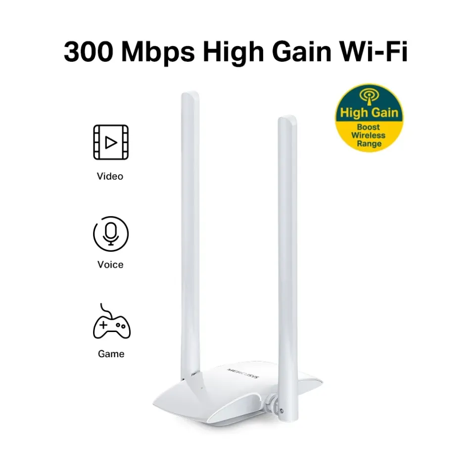 MERCUSYS MW300UH WiFi4 USB adapter (N300,2,4GHz,USB2.0)