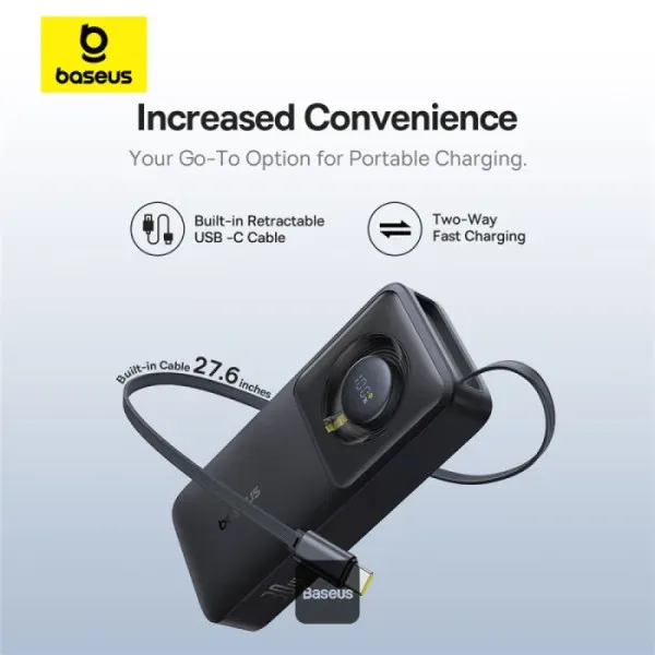 Baseus Powerbanka OS Free2Pull 10000mAh 30W černá