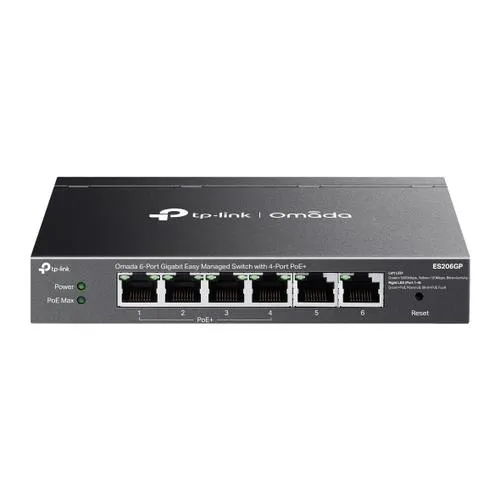 TP-LINK ES206GP Omada 6portový gigabitový Easy Managed switch se 4 porty PoE+