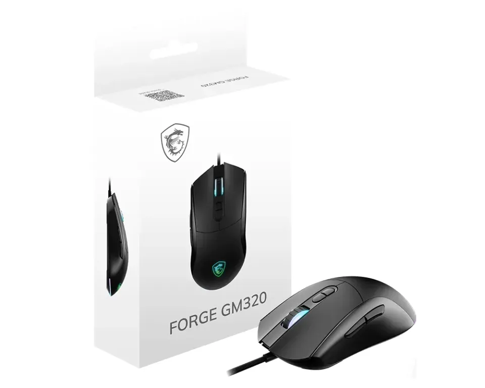 MSI herní myš FORGE GM320/ drátová/ 12.800 dpi/ RGB podsvícení/ 7 tlačítek/ USB