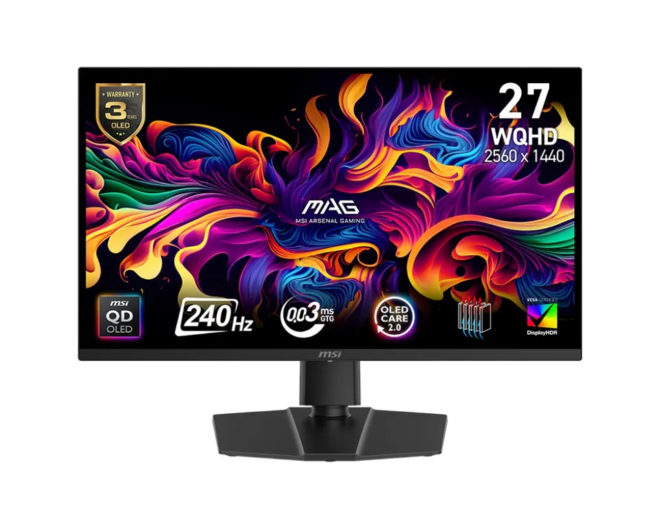 MSI MAG/271QP QD-OLED X24/26.5"/QD-OLED/QHD/240Hz/0.03ms/Black/3R
