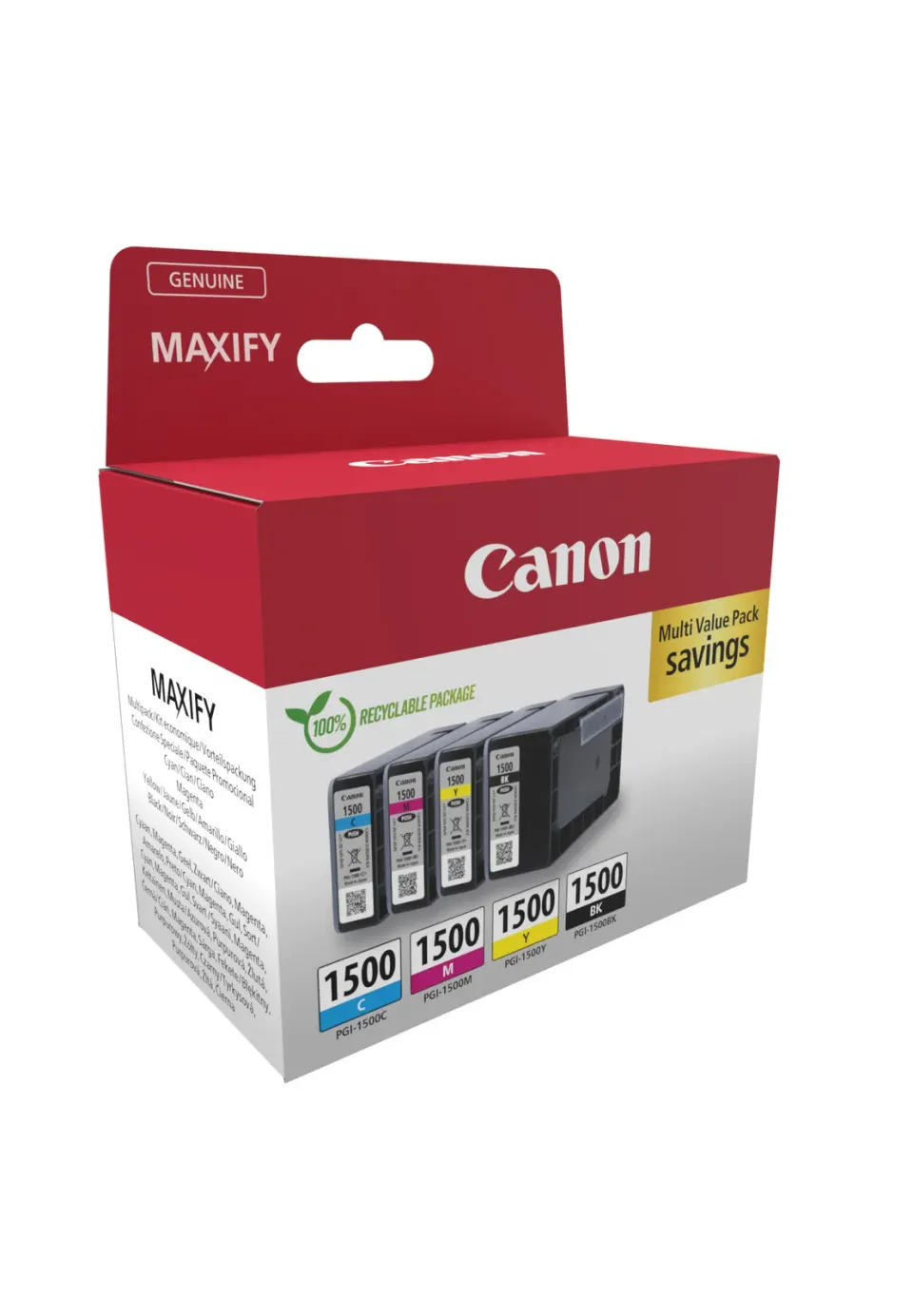 Canon cartridge INK PGI-1500 BK/C/M/Y MULTI / 1x 12,4ml + 3x4,5ml