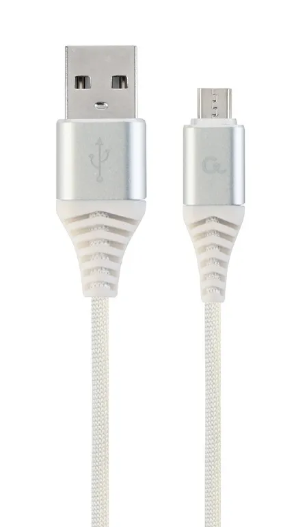 GEMBIRD CABLEXPERT Kabel USB 2.0 AM na MicroUSB (AM/BM), 2m, opletený, bílo-stří