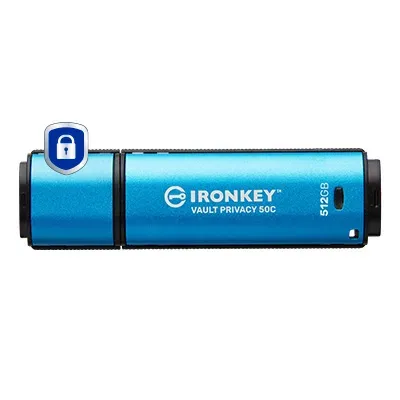 Kingston Ironkey Vault Privacy 50C/512GB/USB 3.2/USB-C/Modrá