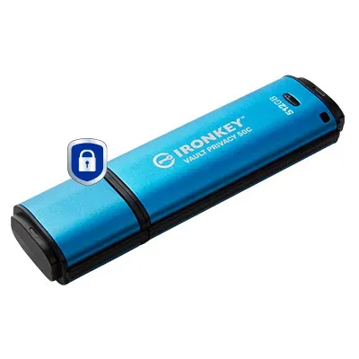 Kingston Ironkey Vault Privacy 50C/512GB/USB 3.2/USB-C/Modrá