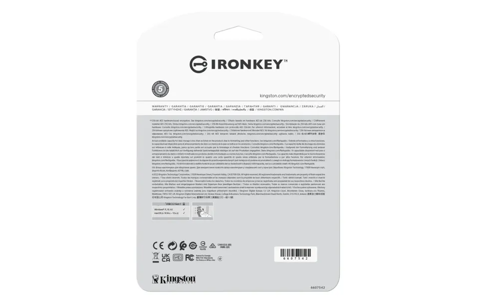 Kingston Ironkey Vault Privacy 50C/512GB/USB 3.2/USB-C/Modrá