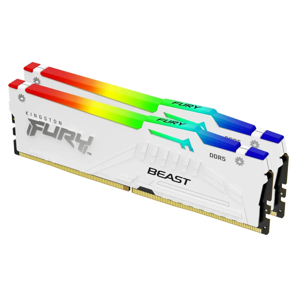 KINGSTON 32GB 6800MT/s DDR5 CL34 DIMM (Kit of 2) FURY Beast White RGB EXPO