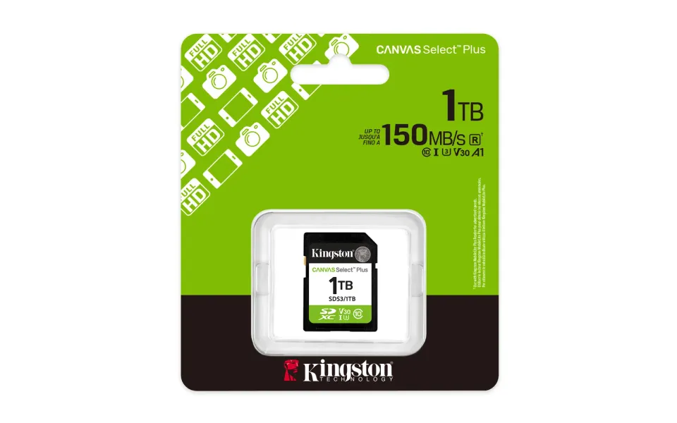 KINGSTON 1TB SDXC 150MB/s Read, UHS-I Speed Class, U3, V30 Gen3