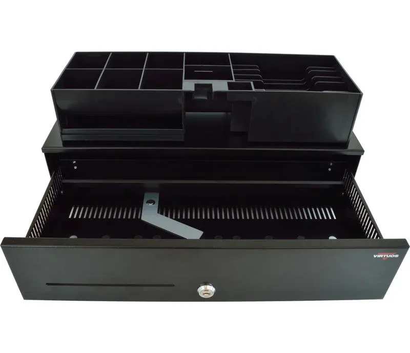 Pokladní zásuvka SK-500C - s kabelem, pořadač 6/8, 9-24V, černá