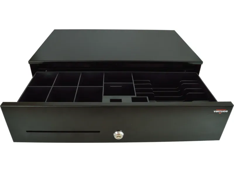 Pokladní zásuvka SK-500C - s kabelem, pořadač 6/8, 9-24V, černá
